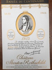 The 1953 Chateau Mouton Rothschild (Specimen) – Label: Annee du Centenaire