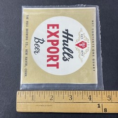 Vintage 1950s Hull&rsquo;s Export UNUSED Paper Label New Haven Connecticut Q2003