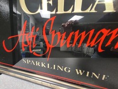 Fratelli Cella Asti Spumante sparkling wine framed glass Mirror Bar Advertising