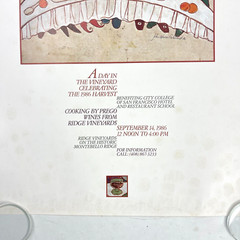 Festa Dell Uva Ridge Vineyards 1986 Wine Harvest Vtg Poster 18×23 Prego Richmond