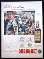 1949 Dubonnet PRINT AD Art by Stanton MacDonald Wright La Rotonde Paris