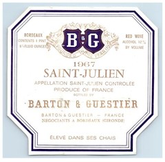 1967 Saint Julien Crontrolee French Wine Label S98E