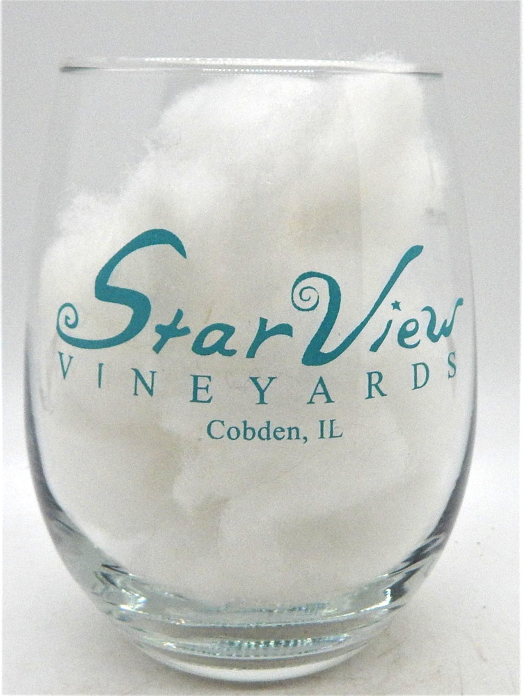 Star View Vineyards Cobden, IL. Light Blue Wine Drinking Glass