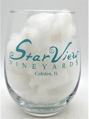 Star View Vineyards Cobden, IL. Light Blue Wine Drinking Glass