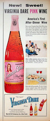 1956 Garrett&rsquo;s Virginia Dare Pink Wine Print Ad America&rsquo;s After Dinner Wine