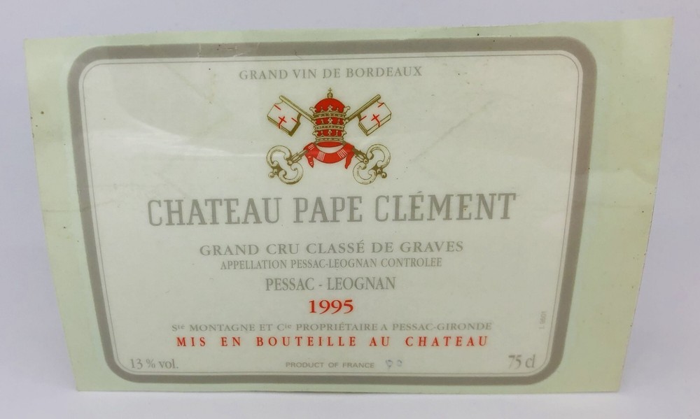Chateau Pape Clement 1995 – Vintage Wine Labels