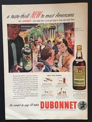 1946 Dubonnet wine Weber&rsquo;s restaurant Paris art vintage print ad A taste thrill