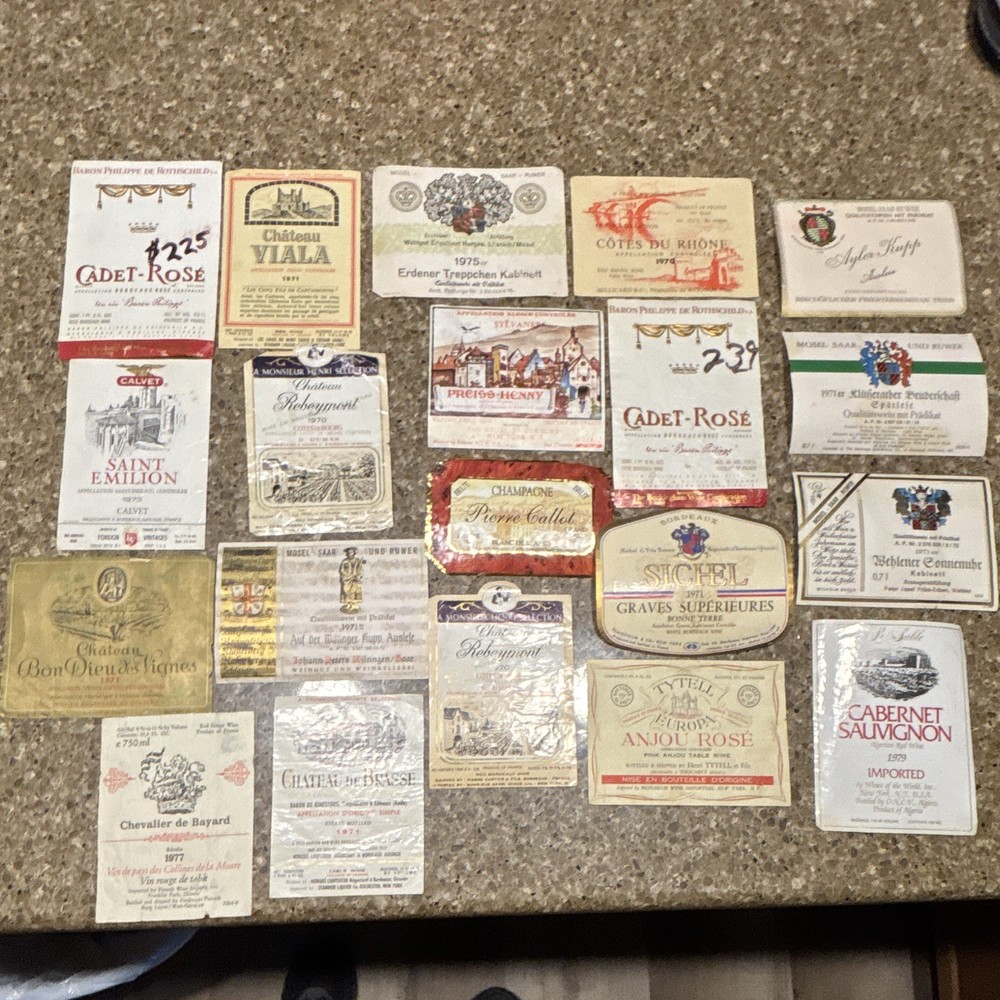 Calvet Rothschild Sichel Pierre Callot Tytl Vintage Original Wine Label Lot