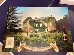 Vintage Original French Winery Wine Poster Chateau De Lescours 1970 28×20