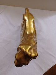 Vintage BARSOTTINI GOLD LION Statue Figurine 1970 Limited Edition Wine Decanter