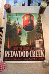 Redwood Creek Wine Poster CHOOSE 4! Canoe Moose Fish Sequoia Camp 18&Prime; x 24&Prime;