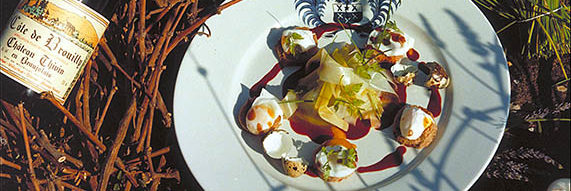 Meurette d'oeufs de caille des Dombes sauce au vin réduit de Bagnols