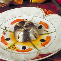 Chartreuse de sardines marinées à l'huile d'olive et au citron