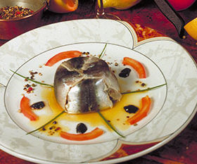 Chartreuse de sardines marinées à l'huile d'olive et au citron