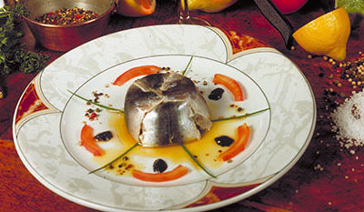 Chartreuse de sardines marinées à l'huile d'olive et au citron