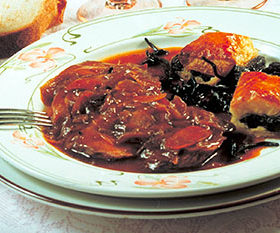 Filet de canard sauce confit d'oignons